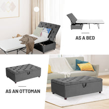Load image into Gallery viewer, Folding Ottoman Sleeper Bed with Mattress for Guest Bed and Office Nap-Gray