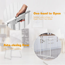 Load image into Gallery viewer, 115 Inch Length 5 Panel Adjustable Wide Fireplace Fence-White