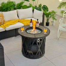 Load image into Gallery viewer, 32 Inch 30000BTU Fire Pit Table with Fire Glasses and PVC Cover