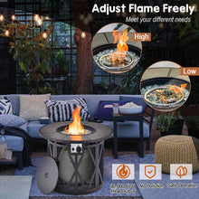 Load image into Gallery viewer, 32 Inch 30000BTU Fire Pit Table with Fire Glasses and PVC Cover