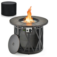 Load image into Gallery viewer, 32 Inch 30000BTU Fire Pit Table with Fire Glasses and PVC Cover