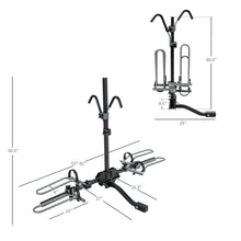 Load image into Gallery viewer, 2-Bike Hitch Mount Bike Rack for 1-1/4 Inch or 2 Inch Receiver-Black