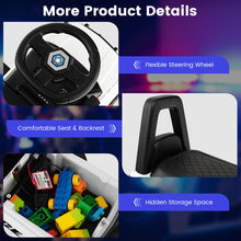 Load image into Gallery viewer, 6V Kids Ride On Police Car with Real Megaphone and Siren Flashing Lights-White