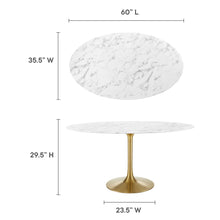 Load image into Gallery viewer, Lippa 60" Oval Faux Marble Dining Table by Modway