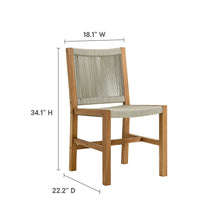 Load image into Gallery viewer, Vienna Outdoor Patio Teak and Rope Armless Dining Chairs Set of 2 by Modway