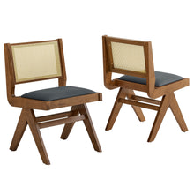 Load image into Gallery viewer, Thera Vegan Leather and Cane Dining Side Chairs Set of 2 by Modway