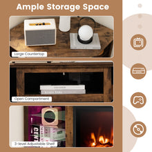 Load image into Gallery viewer, Fireplace Corner TV Stand with LED Lights and Smart APP Control for 50 Inches TV-Rustic Brown