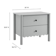 Load image into Gallery viewer, Emmeline Scalloped 2-Drawer Nightstand by Modway