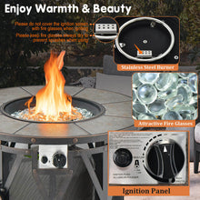 Load image into Gallery viewer, 32 Inch 30000BTU Fire Pit Table with Fire Glasses and PVC Cover