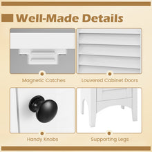 Load image into Gallery viewer, Tall Bathroom Floor Cabinet with Shutter Doors and Adjustable Shelf-White