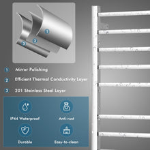 Load image into Gallery viewer, 10 Bar Towel Warmer Wall Mounted Electric Heated Towel Rack with Built-in Timer-Silver