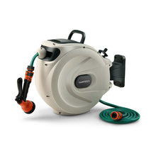 Load image into Gallery viewer, Wall Mounted Retractable Garden Hose Reel with Hose Nozzle