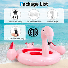 Load image into Gallery viewer, 6 People Inflatable Flamingo Floating Island with 6 Cup Holders for Pool and River