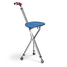 Load image into Gallery viewer, Lightweight Adjustable Folding Cane Seat with Light-Blue