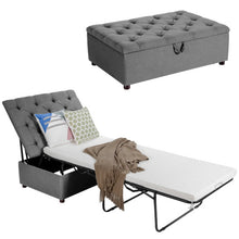 Load image into Gallery viewer, Folding Ottoman Sleeper Bed with Mattress for Guest Bed and Office Nap-Gray