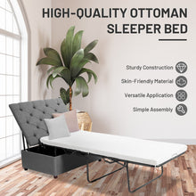 Load image into Gallery viewer, Folding Ottoman Sleeper Bed with Mattress for Guest Bed and Office Nap-Gray