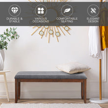 Load image into Gallery viewer, Upholstered Entryway Bench Footstool with Wood Legs