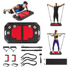 Load image into Gallery viewer, Push up Board Set Folding Push up Stand with Elastic String Pilate Bar Bag-Black