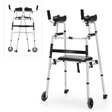 Load image into Gallery viewer, Foldable Aluminum Alloy Frame Wheel Walker With Seat and Armrest Pad