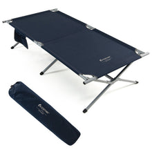 Load image into Gallery viewer, Extra Wide Folding Camping Bed with Carry Bag and Storage Bag-Blue