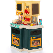Load image into Gallery viewer, 67 Pieces Kid's Kitchen Playset with Vapor and Boil Effects-Green