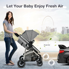 Load image into Gallery viewer, 2 in 1 Convertible Baby Stroller with Reversible Seat-Gray
