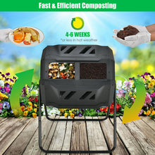 Load image into Gallery viewer, 43 Gallon Composting Tumbler Compost Bin with Dual Rotating Chamber