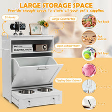 Load image into Gallery viewer, Pet Feeder Station with Stainless Steel Bowl-White