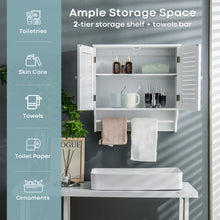 Load image into Gallery viewer, Bathroom Medicine Cabinet with Height Adjustable Shelf and Towels Bar