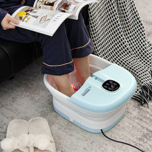 Load image into Gallery viewer, Folding Foot Spa Basin with Heat Bubble Roller Massage Temp and Time Set-Light Blue