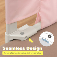 Load image into Gallery viewer, 69.5 Inches Toddler Bedrail with Anti-Collision Cotton and Side Pocket-Pink