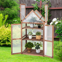 Load image into Gallery viewer, Cold Frame Mini Wooden Greenhouse for Vegetable and Flower-Brown