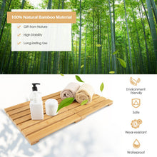 Load image into Gallery viewer, Bamboo Bath Mat with Non-slip Pads and Slatted Design-Natural