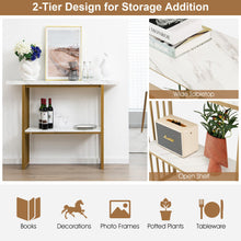 Load image into Gallery viewer, 48 Inch 2-Tier Faux Marble Entryway Hallway Console Table with Anti-Toppling Kit-White