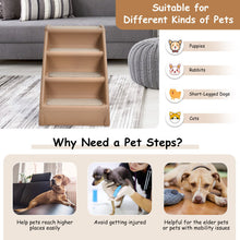 Load image into Gallery viewer, 4 Steps Folding Pet Stairs with Safe Side Rail-Coffee