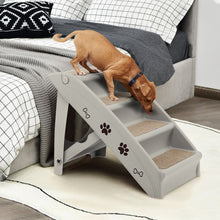 Load image into Gallery viewer, 4 Steps Folding Pet Stairs with Safe Side Rail-Gray