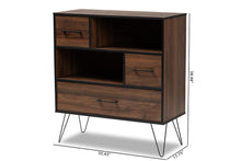 Load image into Gallery viewer, Baxton Studio Charis Modern and Transitional Two-Tone Walnut Brown and Black Finished Wood 1-Drawer Bookcase