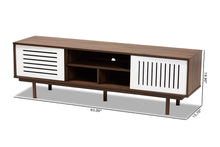 Load image into Gallery viewer, Baxton Studio Meike Mid-Century Modern Two-Tone Walnut Brown and White Finished Wood TV Stand