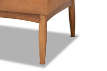 Load image into Gallery viewer, Baxton Studio Arvid Mid-Century Modern Tan Faux Leather Upholstered and Walnut Brown Finished 2-Piece Wood Dining Nook Banquette Set