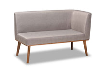 Load image into Gallery viewer, Baxton Studio Odessa Mid-Century Modern Grey Fabric Upholstered and Walnut Brown Finished 2-Piece Wood Dining Nook Banquette Set