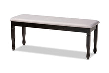 Load image into Gallery viewer, Baxton Studio Corey Modern and Contemporary Grey Fabric Upholstered and Dark Brown Finished Wood Dining Bench