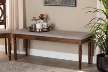 Load image into Gallery viewer, Baxton Studio Giovanni Modern and Contemporary Grey Fabric Upholstered and Walnut Brown Finished Wood Dining Bench