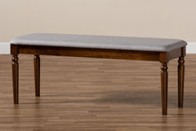 Load image into Gallery viewer, Baxton Studio Giovanni Modern and Contemporary Grey Fabric Upholstered and Walnut Brown Finished Wood Dining Bench