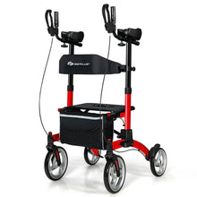 Load image into Gallery viewer, 2-in-1 Multipurpose Rollator Walker with Large Seat-Red
