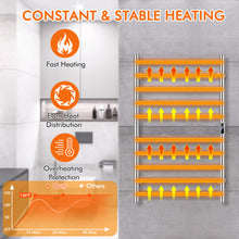 Load image into Gallery viewer, 10-bar Heated Wall Mounted Towel Warmer with Timer-Silver