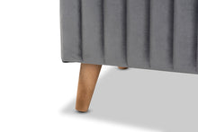 Load image into Gallery viewer, Baxton Studio Hanley Modern and Contemporary Grey Velvet Fabric Upholstered and Walnut Brown Finished Wood Storage Ottoman