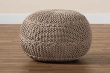 Load image into Gallery viewer, Baxton Studio Palmas Modern and Contemporary Bohemian Beige Handwoven Pet Yarn Pouf Ottoman