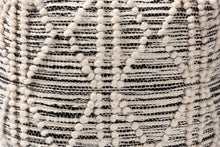 Load image into Gallery viewer, Baxton Studio Sentir Modern and Contemporary Moroccan Inspired Ivory and Black Handwoven Wool Blend Pouf Ottoman
