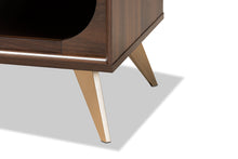 Load image into Gallery viewer, Baxton Studio Dena Mid-Century Modern Walnut Brown Wood and Gold Finished TV Stand