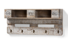 Load image into Gallery viewer, Baxton Studio Ferguson Vintage Rustic Whitewashed Grey Oak Finished Wood Wall Mounted Coat Rack with Shelves